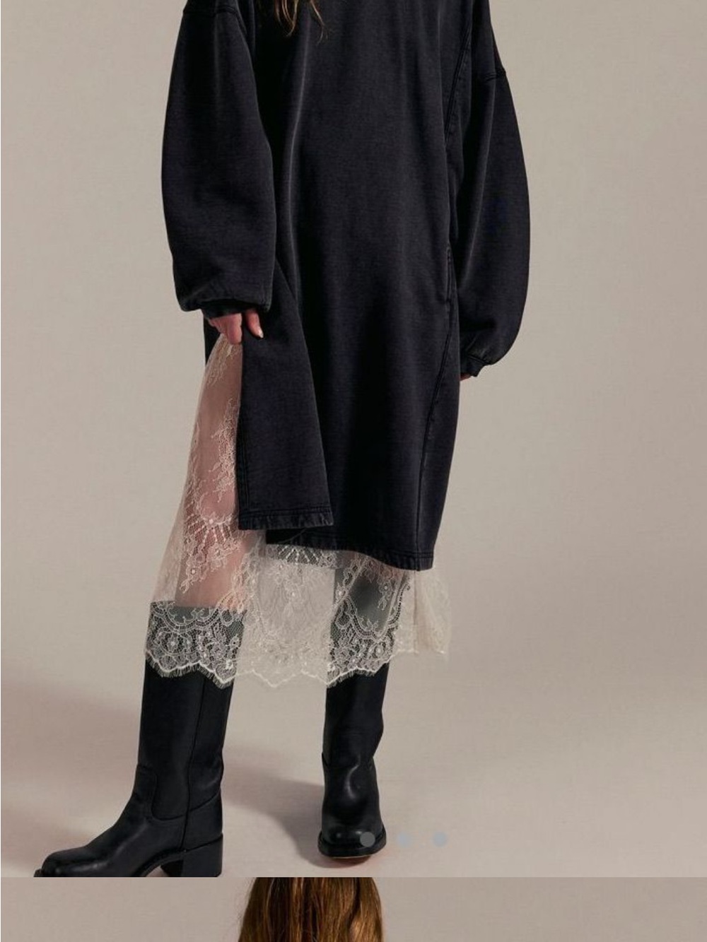 NWT Free People We The Free Black Maxi Hoodie Dress - Picture 3 of 3